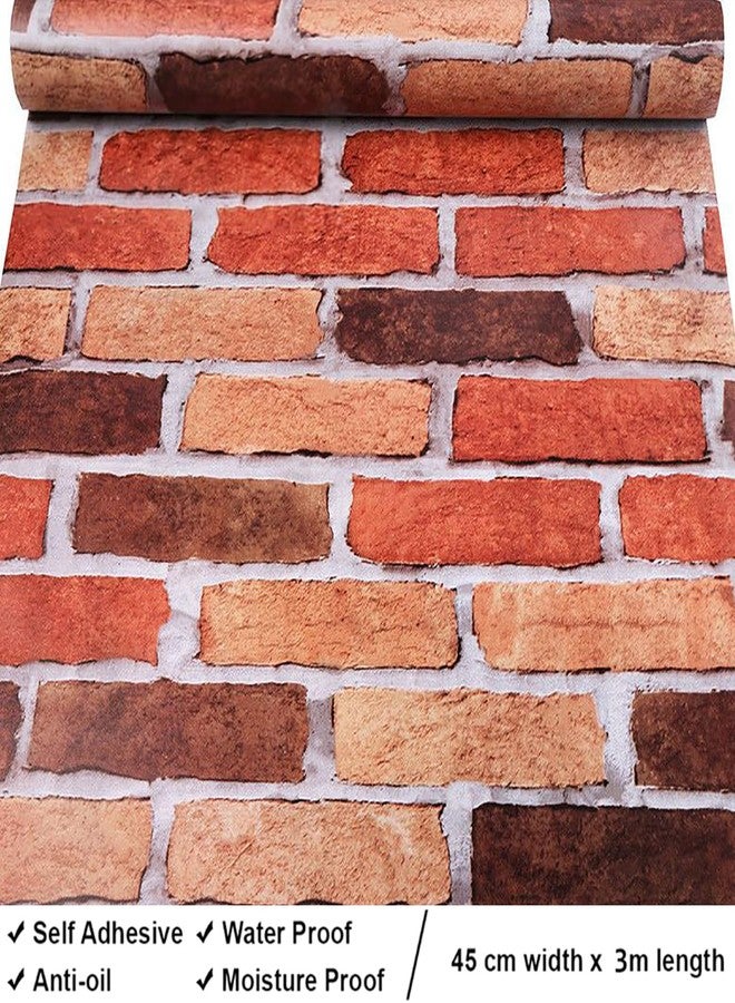 PIXELPACE Self-Adhesive Peel and Stick Kitchen Wall Stickers Wallpaper DIY PVC Shelf Liner, Furniture, Almirah, Table Top, Wardrobe, Kitchen Decoration Wall Sticker Count of (Brick-1, 1pcs) - Image 5